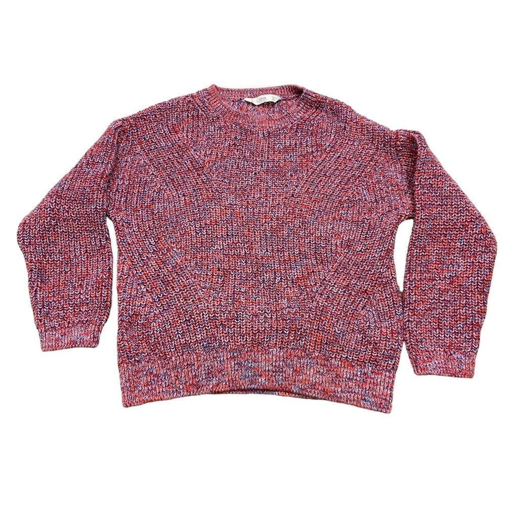 Mango MNG Kids Red and Blue Knit Crew Neck Sweater Size 9 Years‎